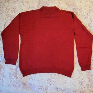 Neiman Marcus silk-cashmere red pullover